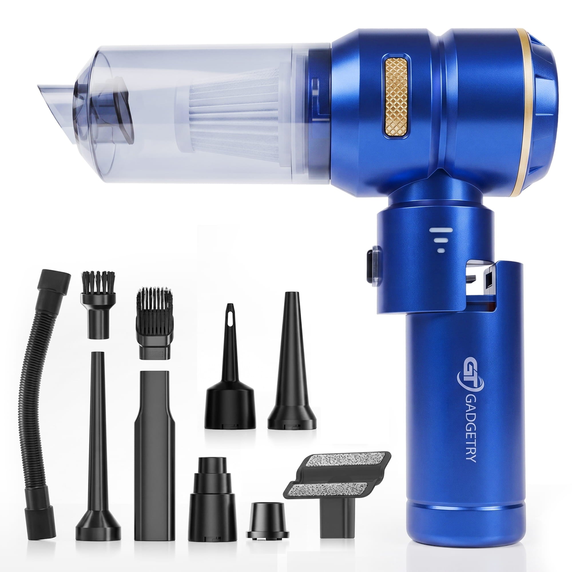Aspirator Auto Portabil PRO3 Gadgetry cu Acumulator Interschimbabil 7500mAh 4 in 1, 18000Pa, 3 Viteze, 100W