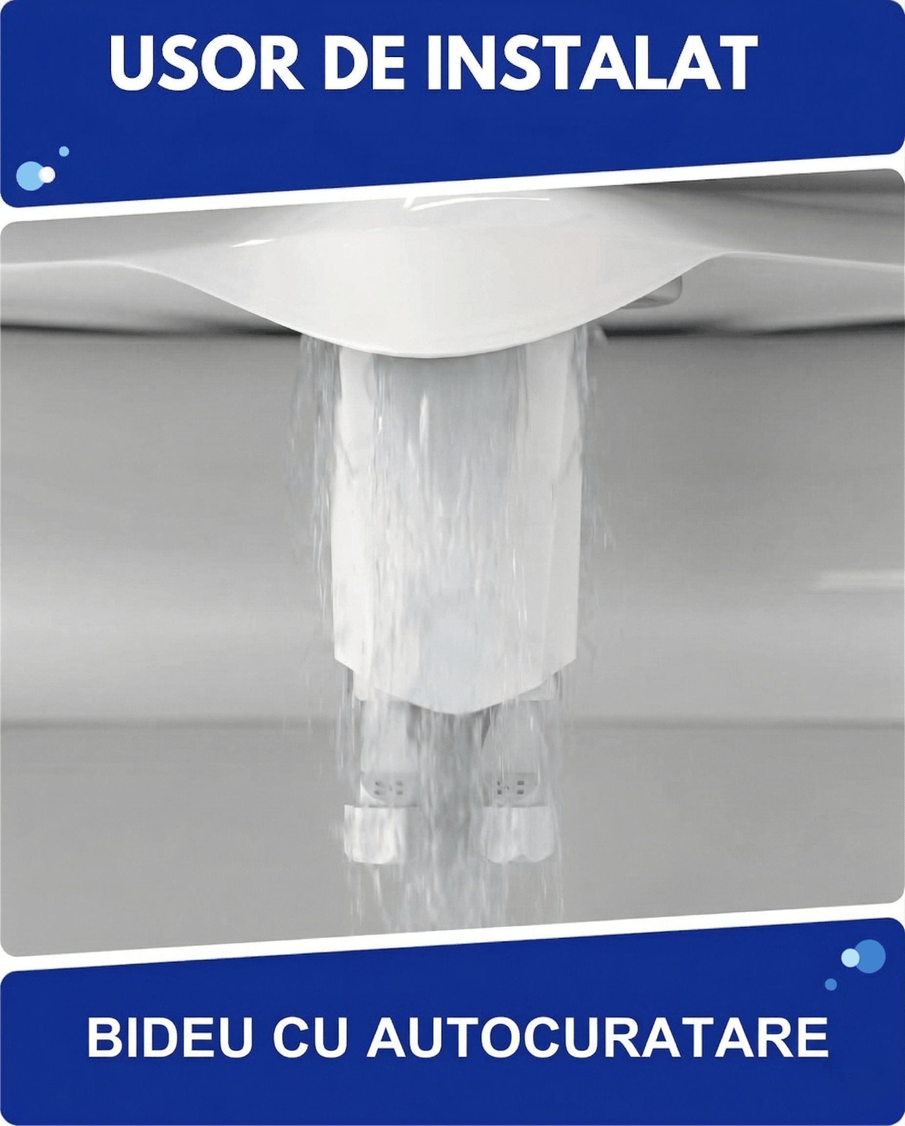 Bideu pentru Toaleta cu Atasament pentru Apa Calda si Rece Gadgetry, Auto Curatare, Control de Presiune, Pentru Igiena Personala, cu Spalare Automata