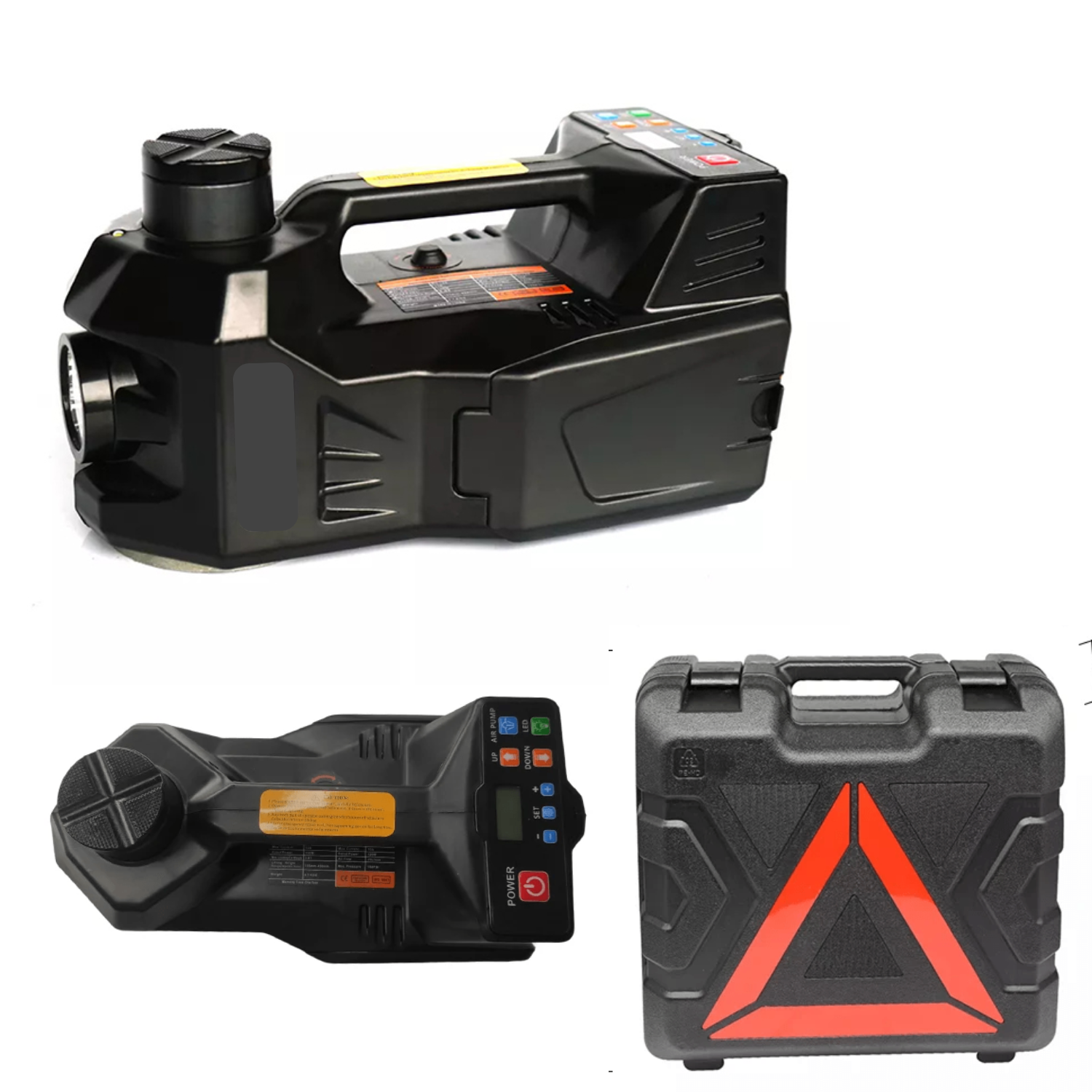 Cric Auto Electric de Podea, 5 Tone Hidraulic, cu Pompa de Umflare Anvelope si Indicator Digital Presiune