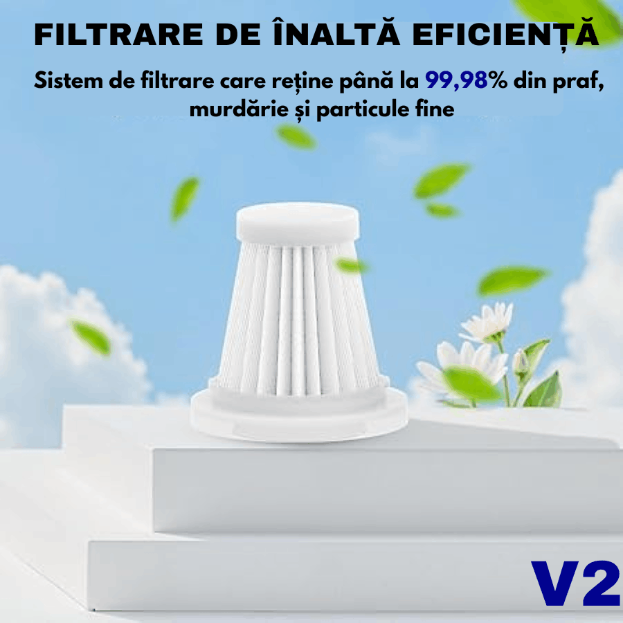 Set 3 Filtre HEPA pentru Aspiratorul Auto Portabil Gadgetry V2 Albastru