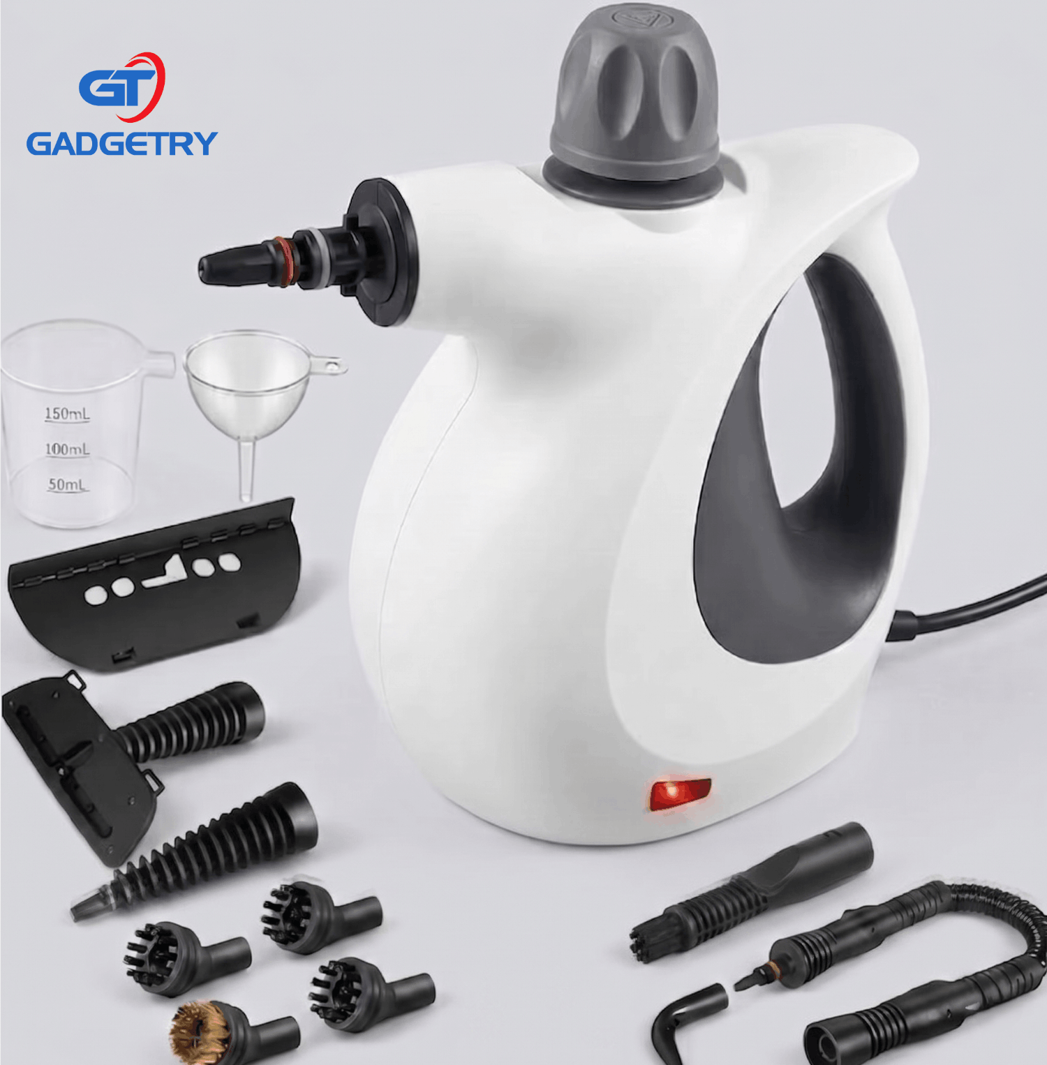 Aparat Portabil de Curățat cu Abur, 135°C, 900-1050W,3 Bari,Rezervor 450 ml, 9 Accesorii, Curățare Fără Chimicale, pentru Casă, Mașină, Bucătărie, Baie și Tapițerie