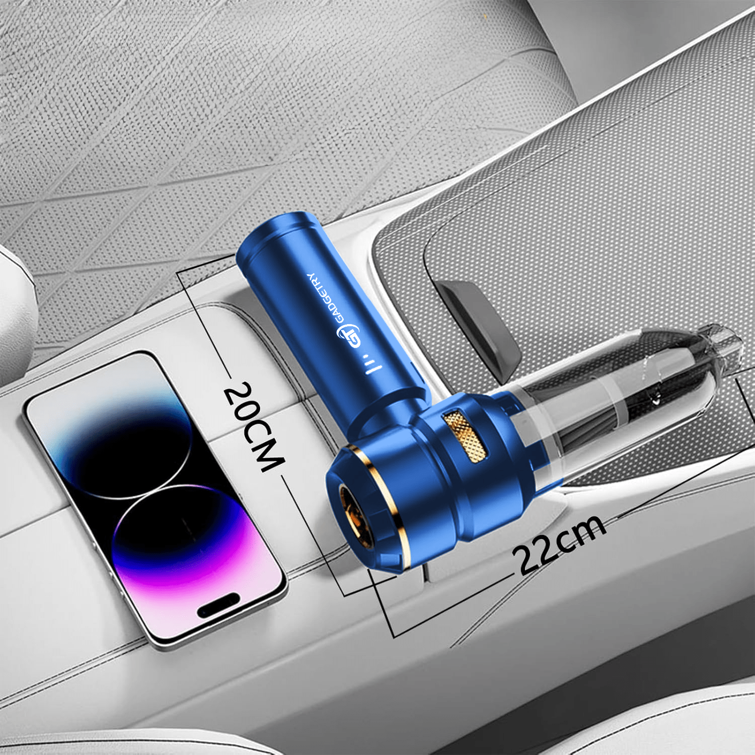 Aspirator Auto Portabil V2 Gadgetry cu Acumulator 7500mAh 4 in 1, 18000Pa, 3 Viteze, 100W