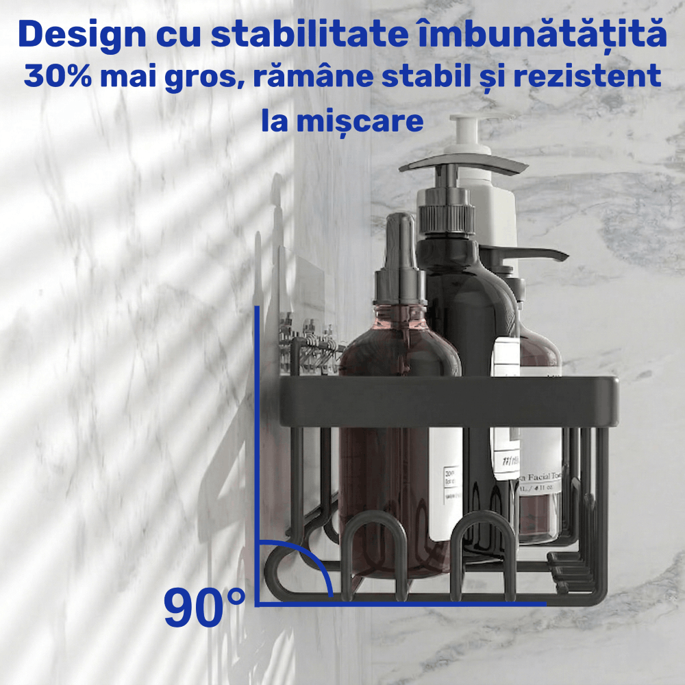 Gadgetry Raft de Dus, Etajera Baie si Bucatarie, Din Otel Inoxidabil, Pentru Depozitare in Bucatarie, Organizator Baie, set 6 rafturi de dus, Gel Dus, Montaj Fara Gauri, Gadgetry