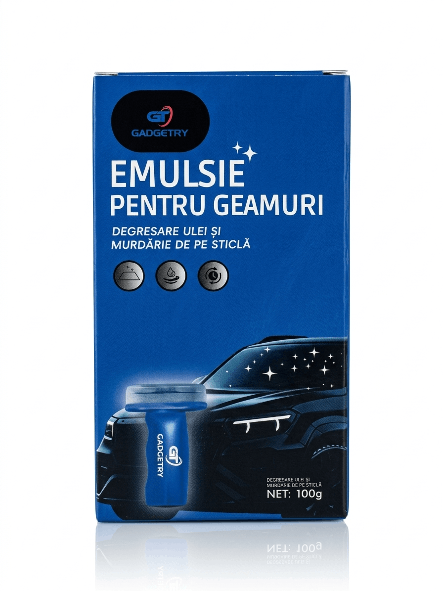 Solutie Curatare Geamuri, Indeparteaza Pelicula Uleioasa si Urmele de Murdarie