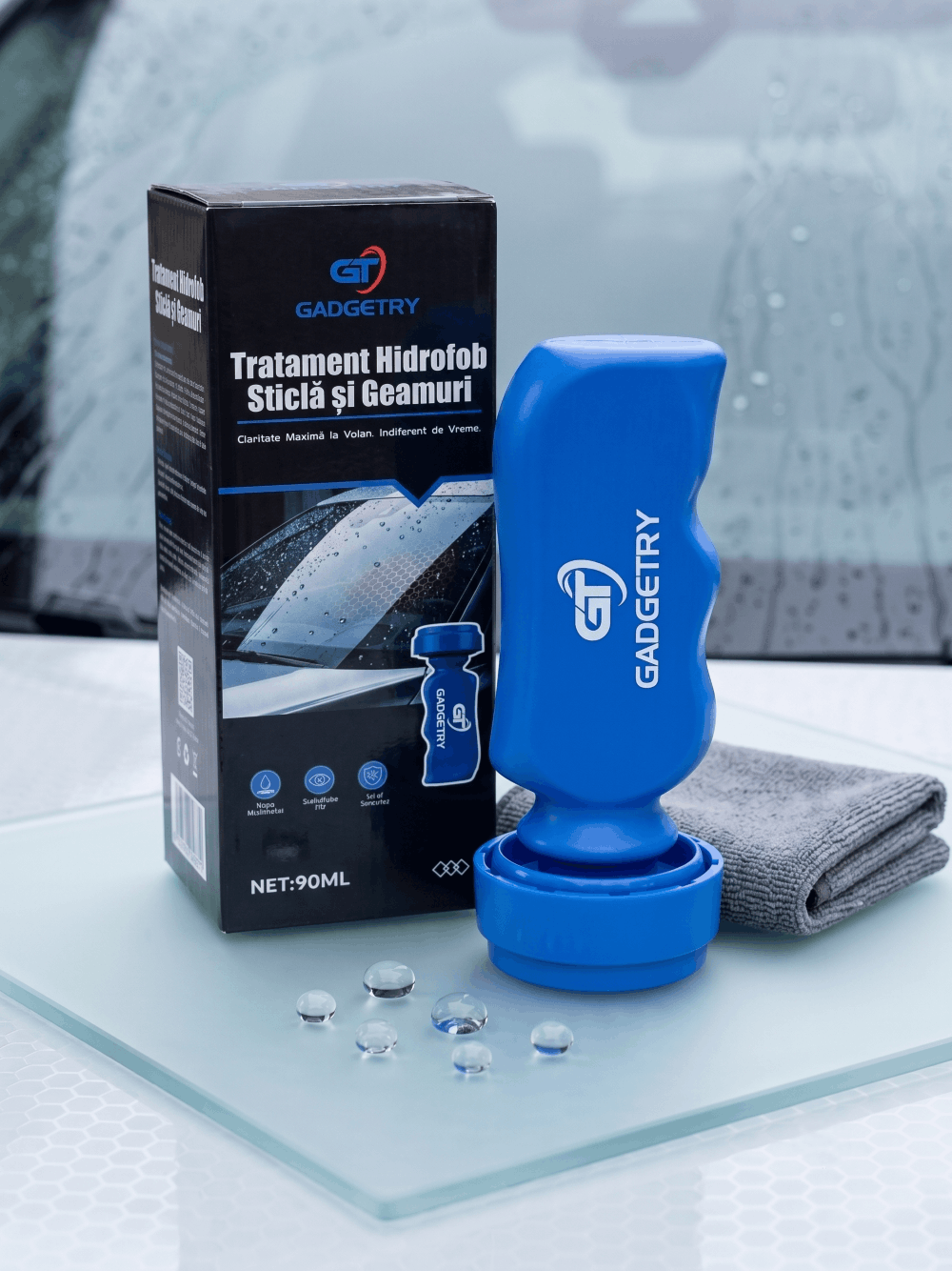 Tratament Hidrofob Parbriz si Geamuri Auto Gadgetry – Nano Hidrofob cu Efect de Respingere a Apei