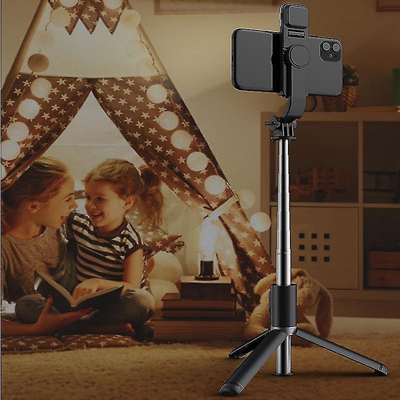 Set 3in1, Selfie Stick cu Lampa LED si Trepied, conectare Bluetooth, alimentare USB