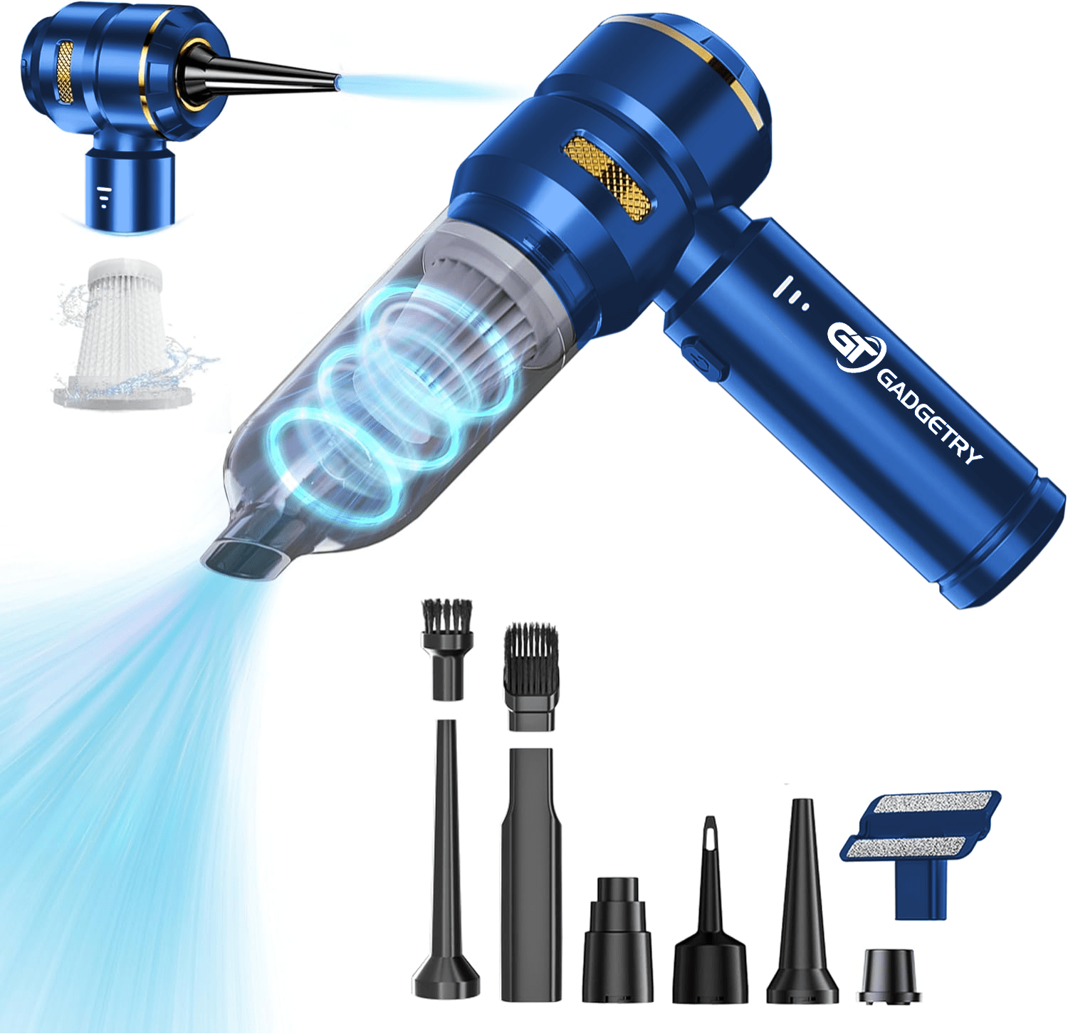 Aspirator Auto Portabil cu Acumulator 7500mAh 4 in 1, 18000Pa, 3 Viteze, 100W