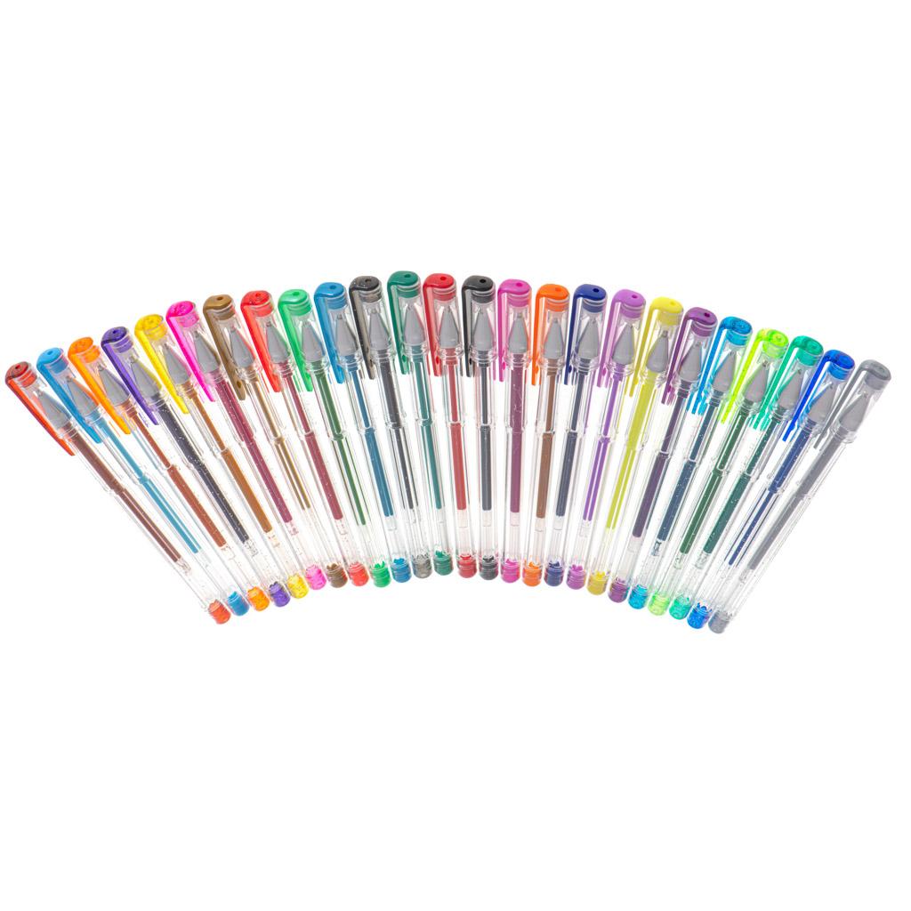 Set 25 piese, Pixuri cu gel multicolor cu sclipici (glitter)