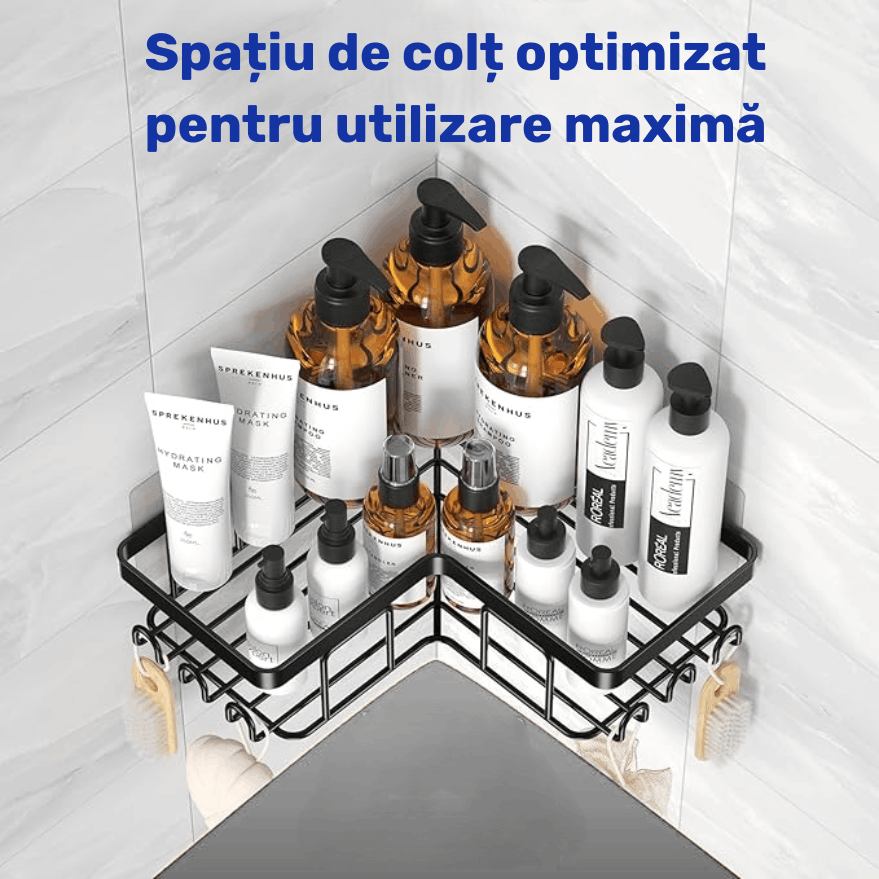 Gadgetry Raft de Dus, Etajera Baie si Bucatarie, Din Otel Inoxidabil, Pentru Depozitare in Bucatarie, Organizator Baie, set 3 rafturi de dus, Gel Dus, Montaj Fara Gauri