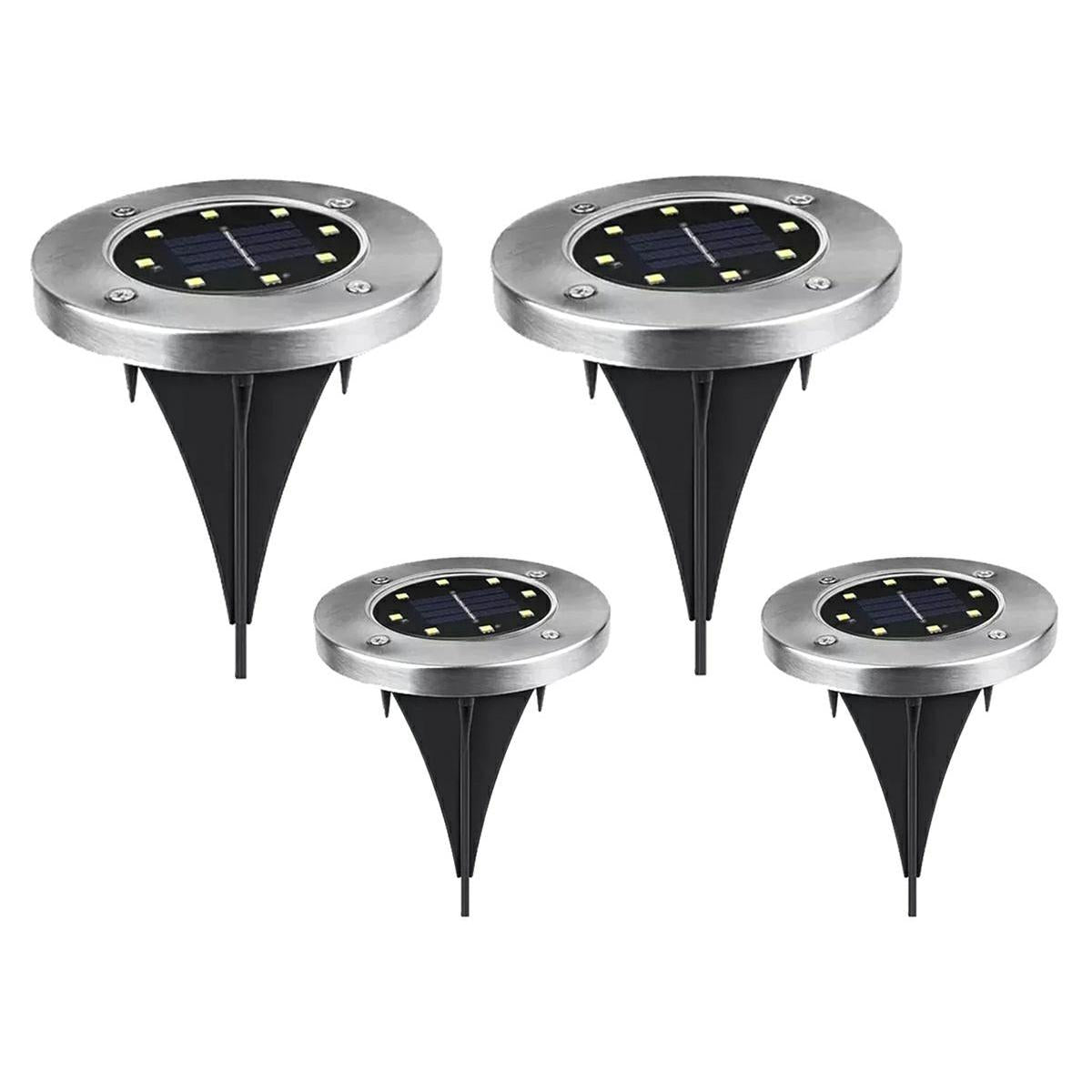 Set 4 x Lampa Solara estetica exterioara de gradina, cu 8 LED-uri, cu suport scurt