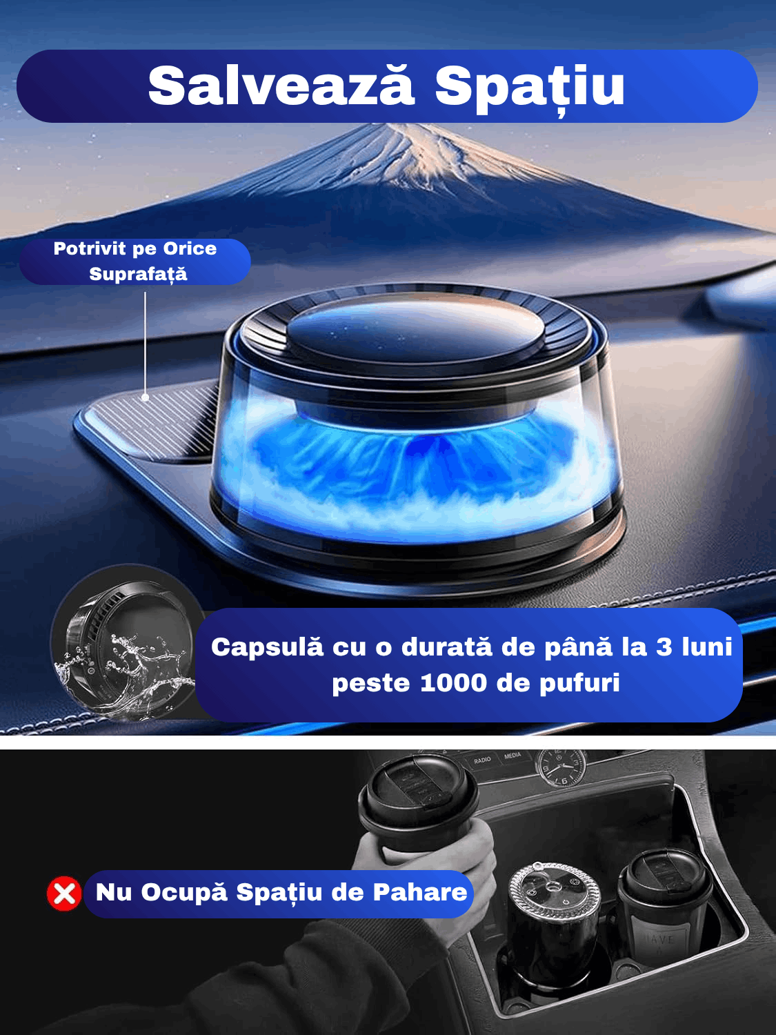 RESIGILAT: Odorizant Auto, Difuzor Aromaterapie Gadgetry Tip Vulcan