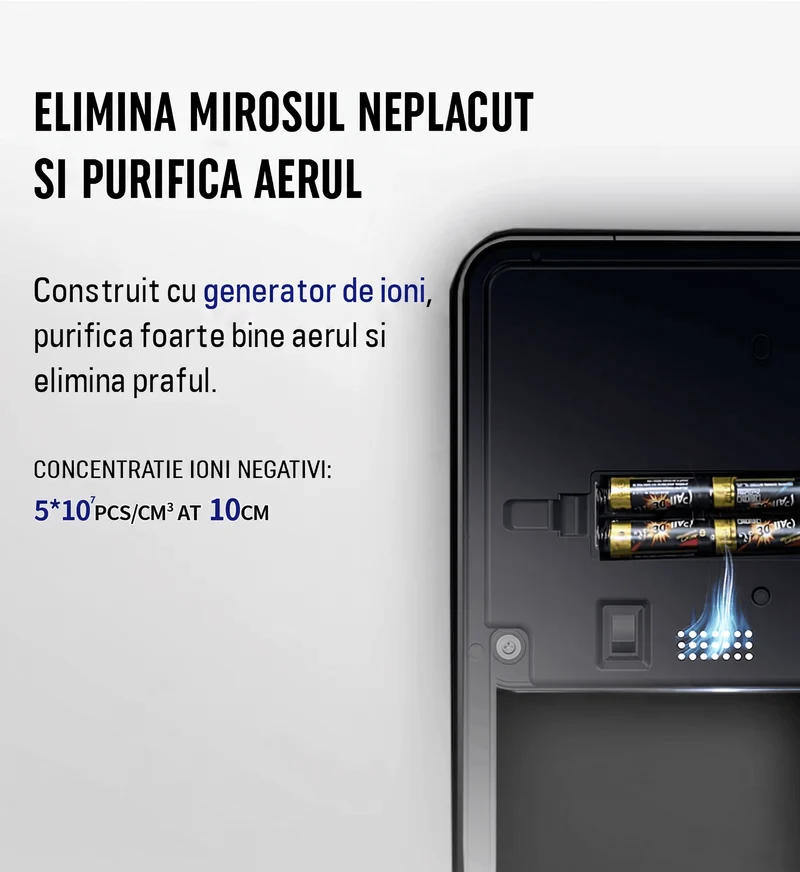 Cos de Gunoi cu Senzor Automat Gadgetry, Capacitate 50L, cu Capac Glisant Anti-Miros
