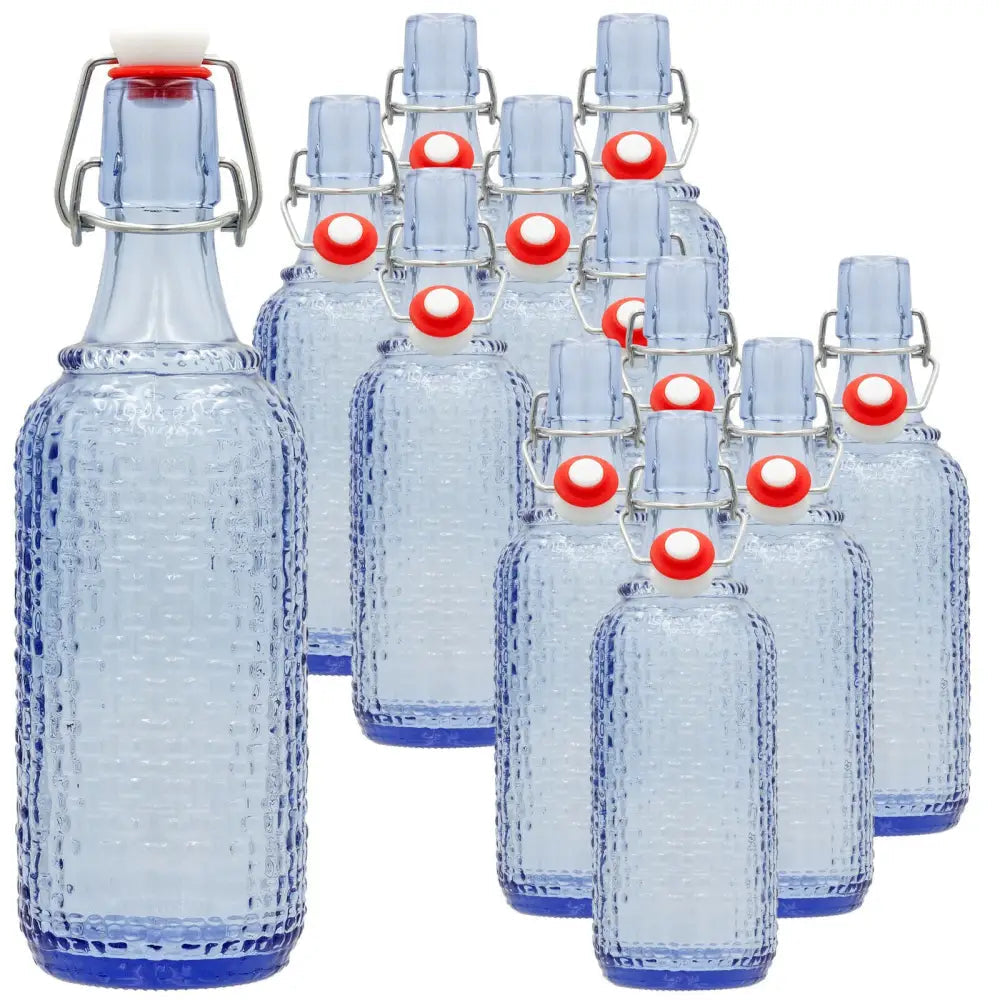 Set 12 sticle culoare Albastru Transparent volum 0,5l