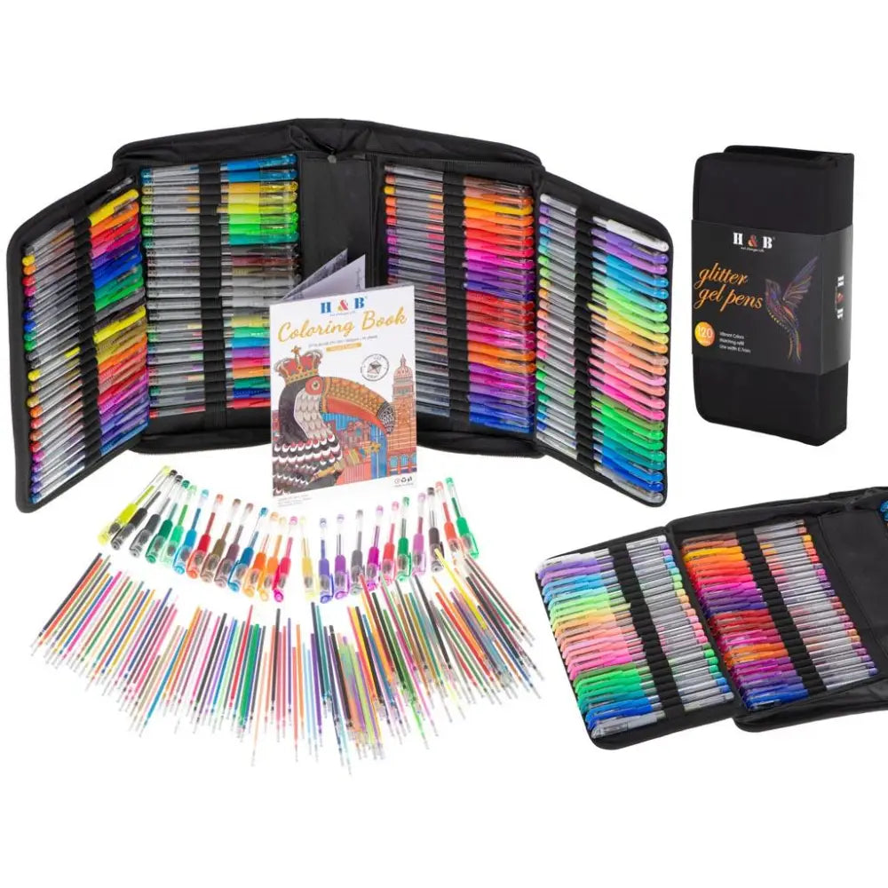 Set 242 piese, Pixuri cu gel multicolor + Rezerve + Carte de colorat + Penar