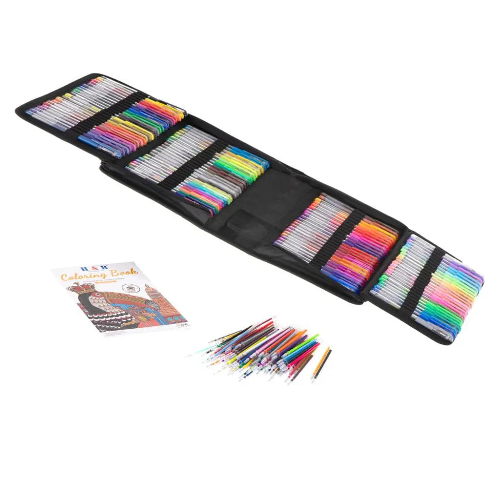 Set 242 piese, Pixuri cu gel multicolor + Rezerve + Carte de colorat + Penar