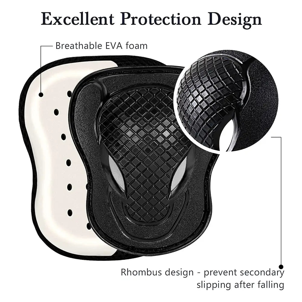 Set pentru copii, 6 x protectii pentru genunchi, coate si incheieturi (bicicleta, role, skateboard, patine)