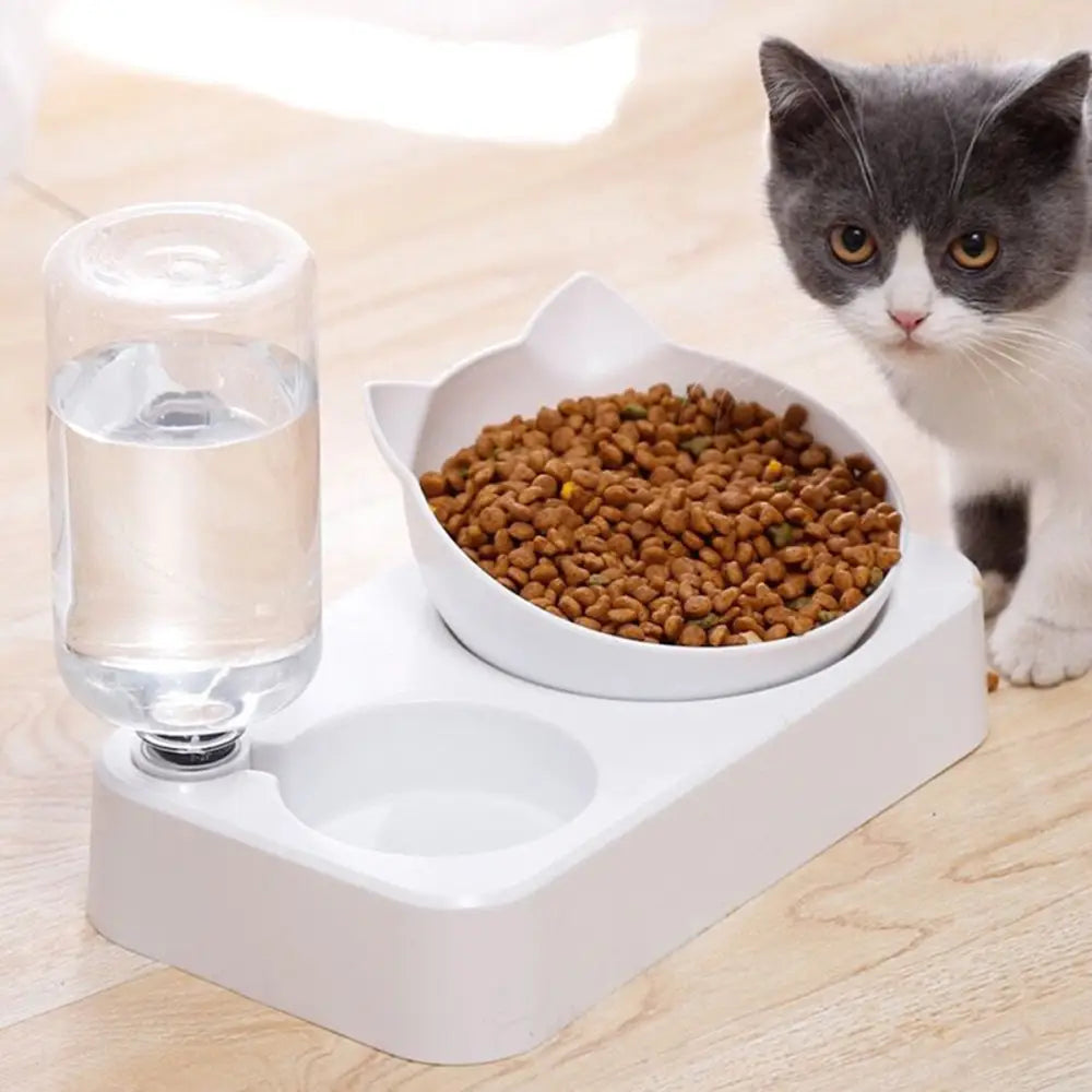 Vas pentru alimente cu distribuitor apa pentru pisici 2in1